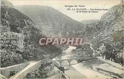Cartes postales Gorges du Tarn la Malene les Derniers Lacets de la Route du Causse