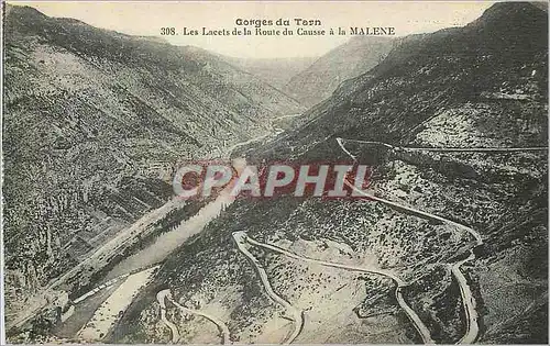 Cartes postales Gorges du Tarn la Malene les Lacets de la Route du Causse a la Malene