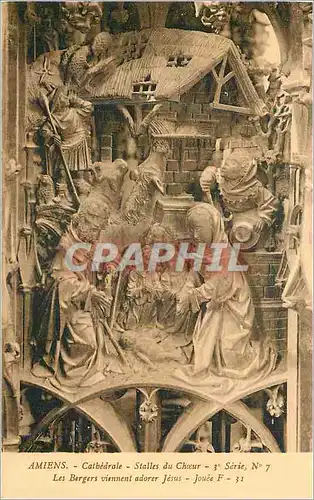 Cartes postales Amiens Cathedrale Stalles du Choeur les Bergers viennent adorer Jesus