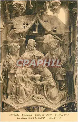 Cartes postales Amiens Cathedrale Stalles du Choeur les Mages offrant les Presents