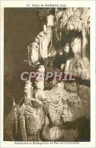 Cartes postales Puits de Padirac (Lot) Stalactites et Stalagmites au Pas du Crocodile