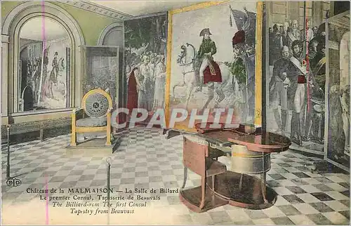 Cartes postales Chateau de la Malmaison la Salle de Billard Le premier consul Tapisserie de Beauvais Napoleon 1e