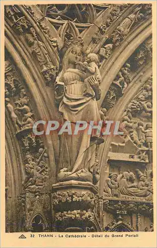 Ansichtskarte AK Thann la Cathedrale Detail du Grand Portail