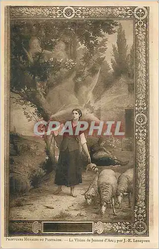 Cartes postales Peintures Murales du Pantheon la Vision de Jeanne d'Arc par J E Lenepveu