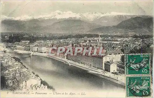 Cartes postales Grenoble Panorama l'Isere et les Alpes