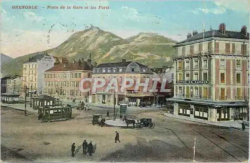 Cartes postales Grenoble PLace de la Gare et les Forts
