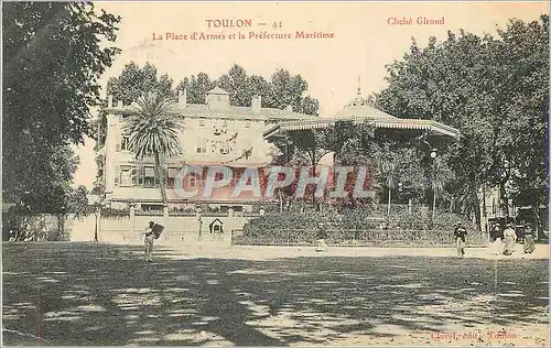 Cartes postales Toulon la Place d'Armes et la Prefecture Maritime