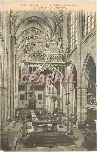 Cartes postales Moulins La Cathedrale (Interieur) La Grande Nef (Ciborium)