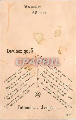 Cartes postales Messagere d'Amour Devinez qui