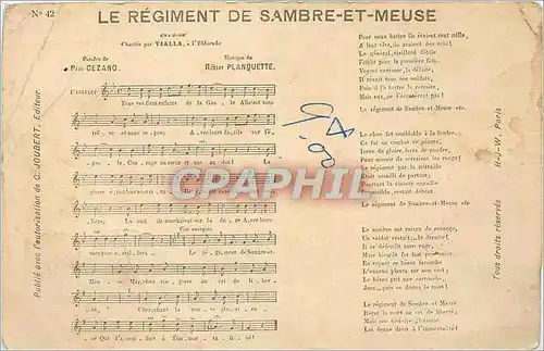 Cartes postales Le Regiment de Sambre et Meuse  Militaria
