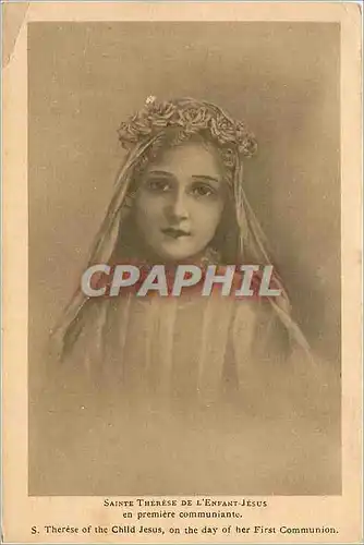 Cartes postales La Statue de Saint Therese de L'Enfant Jesus en Premiere Communiante