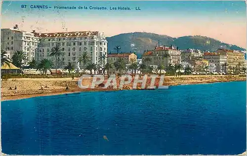 Cartes postales Cannes Promenade de la Croisette Les Hotels