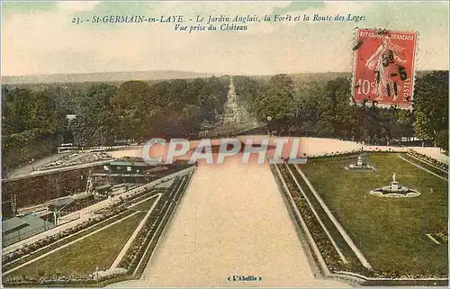 Cartes postales St Germain en Laye Le Jardin Anglais La Foret et la Route des Loges Vue Prise du Chateau