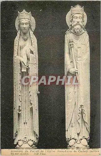 Ansichtskarte AK Eglise Abbatiale de la Roi et de Reine Provenant du Portail de l'Eglise Notre Dame de Corbeil (M