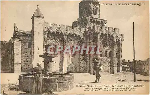 Ansichtskarte AK L'Auvergne Pittoresque Royat les Bains L'Eglise et la Fontaine