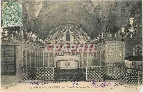 Cartes postales Cathedrale de Chartres Chapelle de Notre Dame Sous Terre