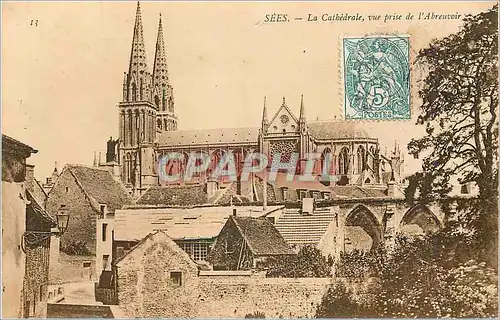 Cartes postales Sees La Cathedrale Vue Prise de l'Abreuvoir