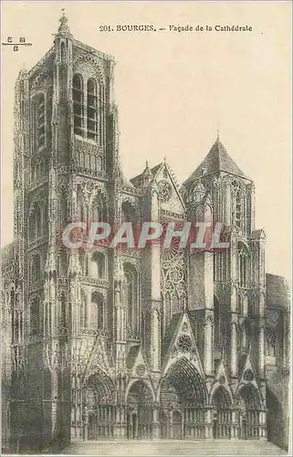 Ansichtskarte AK Bourges Facade de la Cathedrale