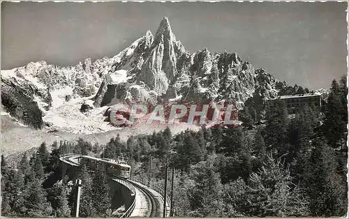 Moderne Karte Chamonix Train du Montenvers et Aiguille du Dru