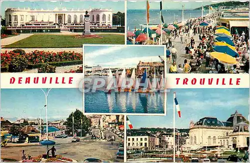 Cartes postales moderne Deauville Trouville Le Casino de Deauville Les Planches Bassin des Yachts La Touques etles Quais