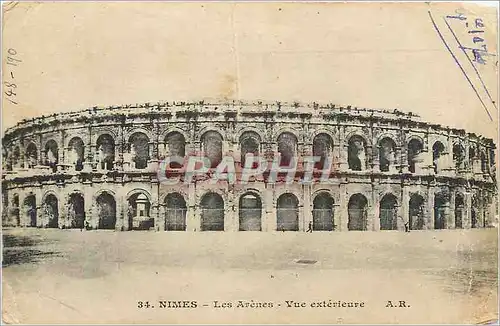 Ansichtskarte AK Nimes Les Arenes Vue Exterieure