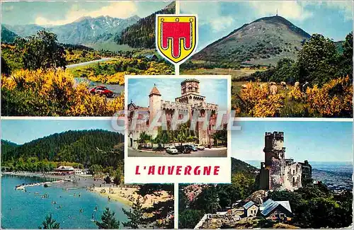 Cartes postales moderne L'Auvergne La Sancy Le Puy de Dome Royat l'Eglise Le Lac Charbon Chateau de Tounoel