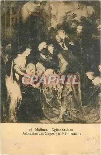 Cartes postales Malines Eglise St Jean Adoration des Mages par P P Rubens