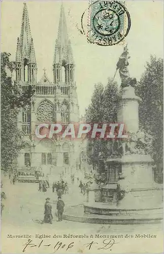 Cartes postales Marseille Eglise des Reformes et Monument des Mobiles