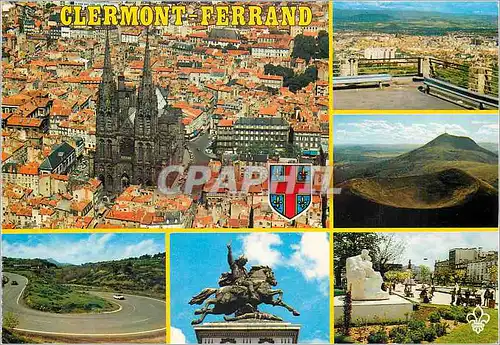 Cartes postales moderne Clermont Ferrand (Puy de Dome) La Cathedrale La Pierre Carree Le Puy de Dome charade Vercingetor