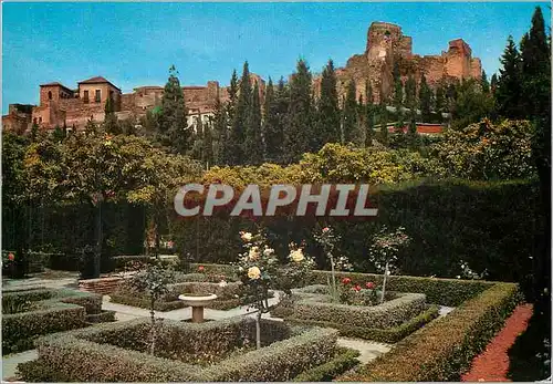 Cartes postales moderne Malaga Jardins de Puerta Oscura et Chateau