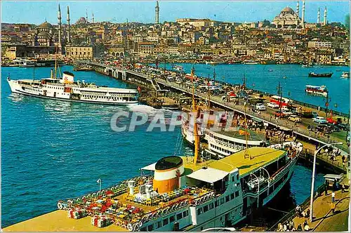 Moderne Karte Istanbul ve Guzellikleri le Pont de Galata Nouvelle Mosque et Suleymaniye