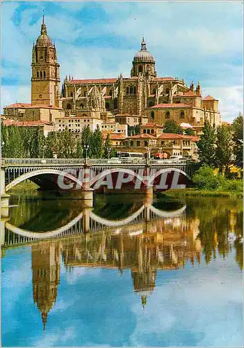 Moderne Karte Salamanca La Cathedrale et le Fleuve Tormes