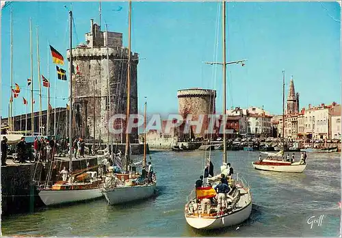 Moderne Karte En Aunis La Rochelle (Charante Maritime) Tour de la Chaine et Tour Saint Nicolas Bateaux