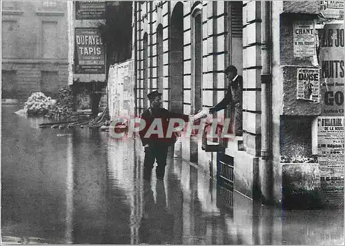 Moderne Karte Paris 1900 Les Inondations de 1910 La Tournee du Facteur