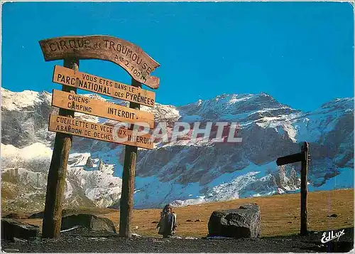 Moderne Karte Hautes Pyrenees Cirque de Troumouse Alt 2100 m