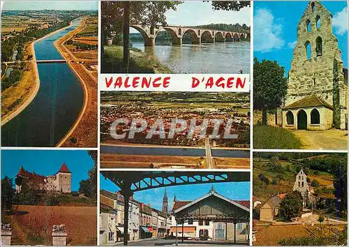 Cartes postales moderne Valence d'Agen (Tarn et Garonne) Vue Aerienne sur Canal Pont de Mondou
