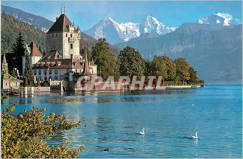 Cartes postales moderne Schlob Oberhofen Eiger Monch Jungfrau