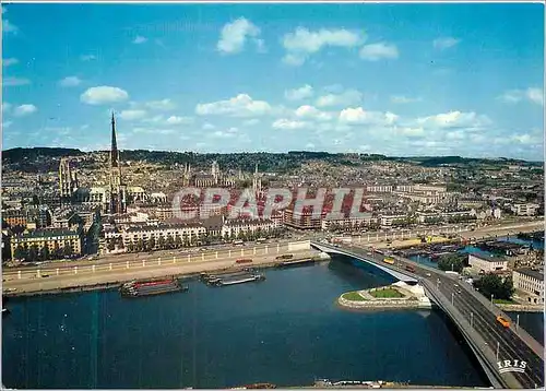 Moderne Karte Normandie France 76 Rouen Le Pont Corneille et la Rive Droite