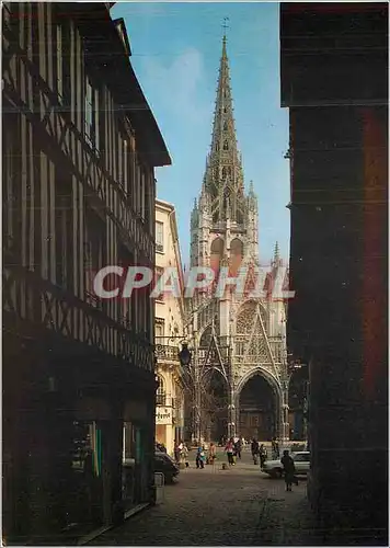 Moderne Karte Rouen Eglise Saint Maclou (XVe Siecle) vue de la Rue Saint Romain