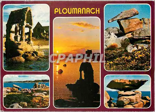 Moderne Karte Couleurs de Bretagne La Cote de Granit Rose Ploumanach