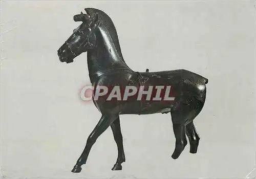 Cartes postales moderne Musee d'Olympia Statuette en Bronze d'un Cheval qui Faisait Partie d'un Quadrige (470 av J C)