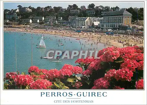 Cartes postales moderne Perros Guirec Cite des Hortensias (Cotes D'Armor) La Plage de Trestraou
