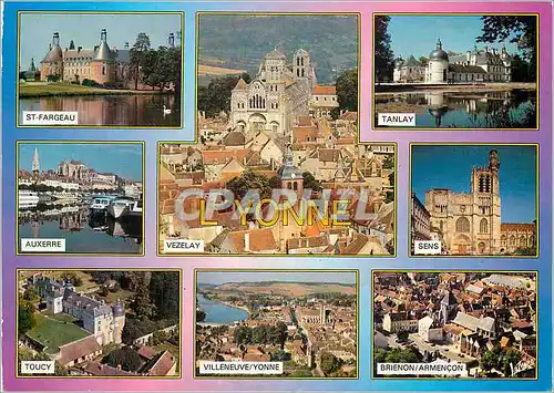 Cartes postales moderne Les Merveilles de L'Yonne St Fargeau Tanlay Auxerre Vezelay Sens Toucy Villeneuve sur Yonne Brie