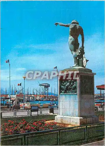 Moderne Karte Toulon sur le Quais le Genie de la Mer Square Germain Nouveau Poete provencal