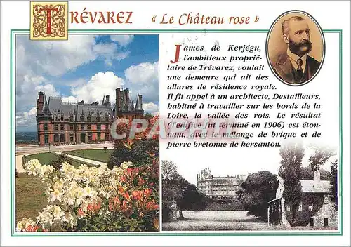 Moderne Karte Saint Goazec (Finistere) Domaine Departemental de Trevarez le Chateau Rose Destailleurs