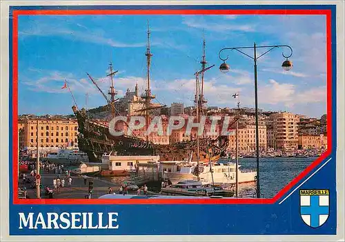 Moderne Karte Souvenir de Marseille Bateau