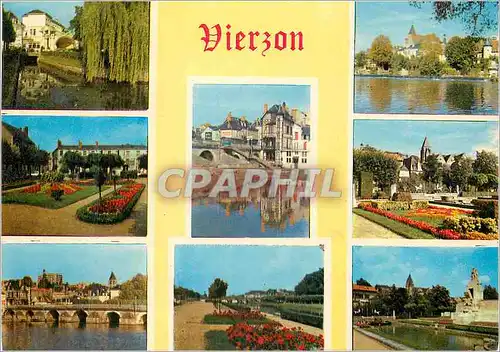 Cartes postales moderne Vierzon (Cher) le Jardin Public et l'Auditorium