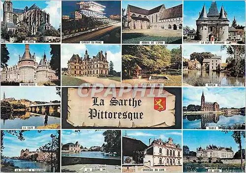 Cartes postales moderne Sarthe Pittoresque Le Mans Circuit du Mans Abbaye de l'Epau La Ferte Bernard