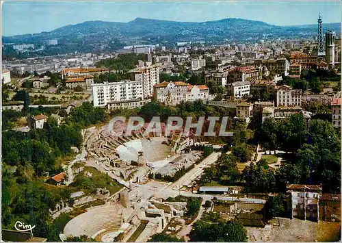 Moderne Karte Lyon (Rhone) Vue Aerienne Centre de la Ville Antique Theatres Gallo Romains