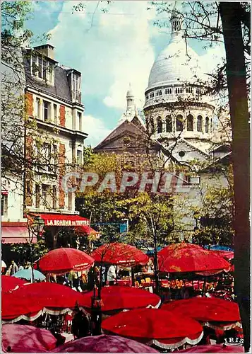 Moderne Karte Paris la Place du Tertre et le Sacre Coeur